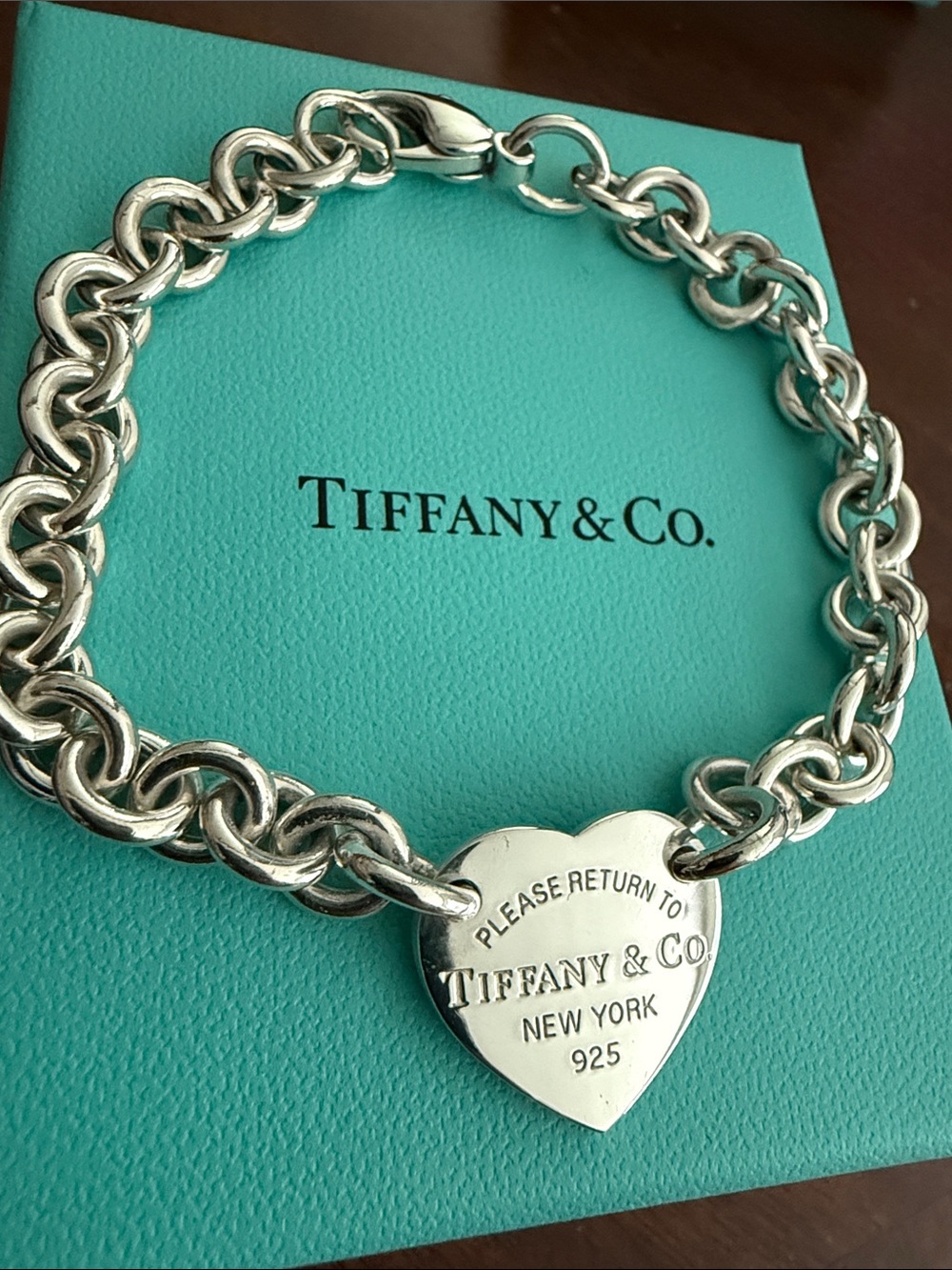 9” Return To Tiffany Heart Tag Bracelet Sterling Silver